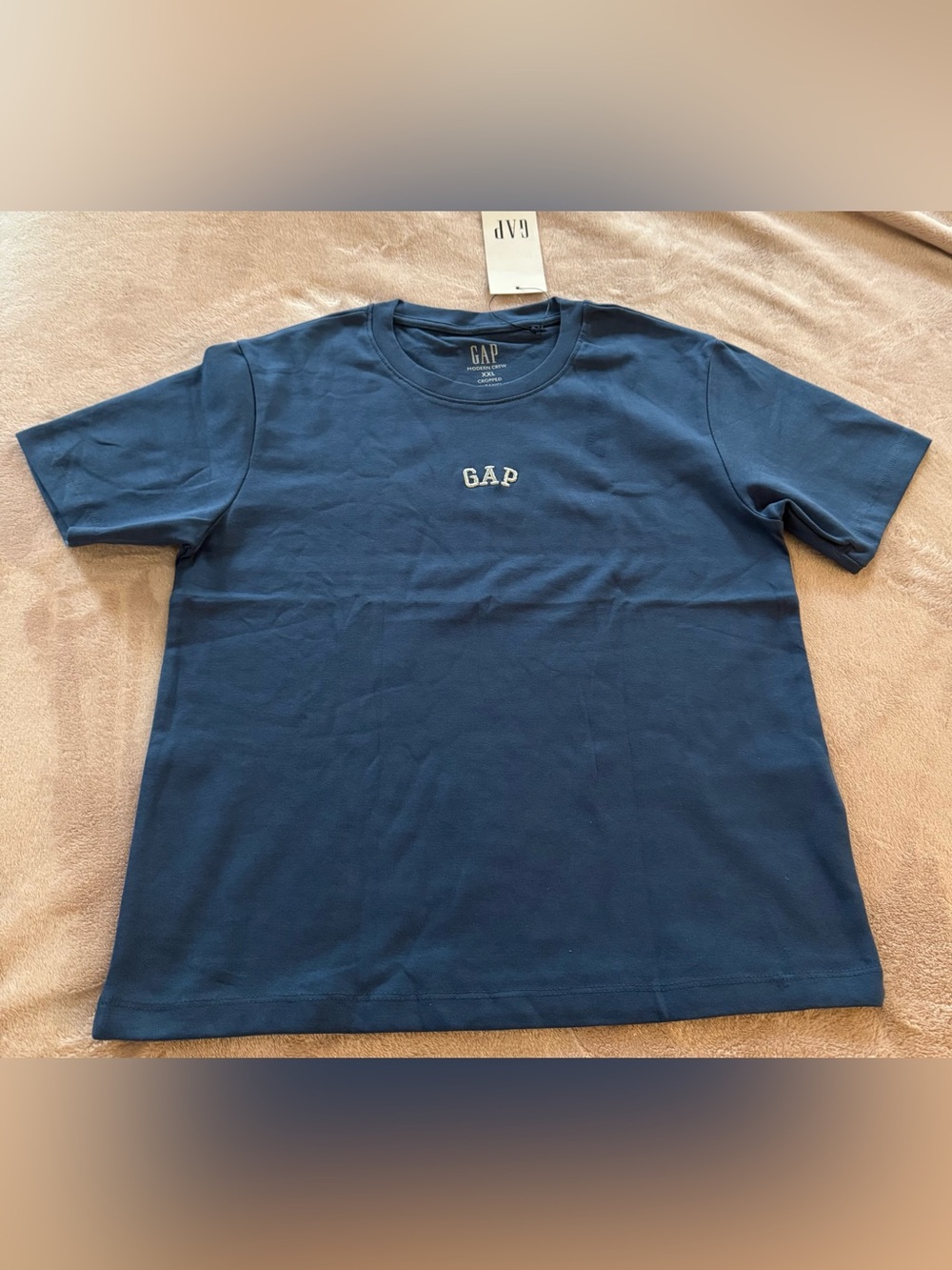 GAP Women's Crop Tee in Navy with Silver Logo